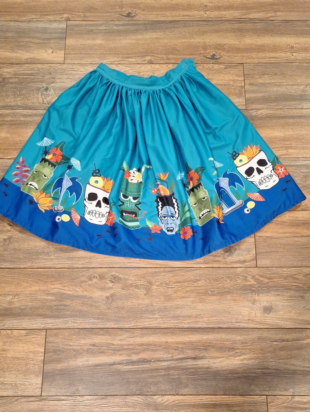 Unique Vintage Tiki Monster Circle Skirt